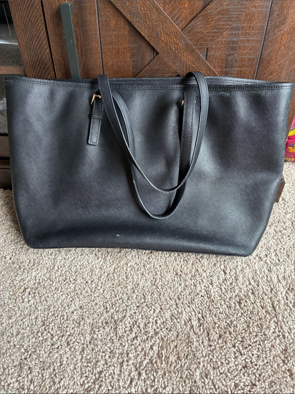 Michael Kors Black Tote with Gold MK Charm - Picture 5 of 8